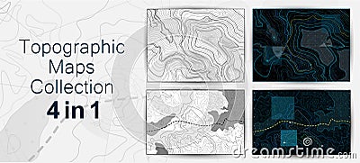 Topographic Map, Contour Background Collection Stock Photo